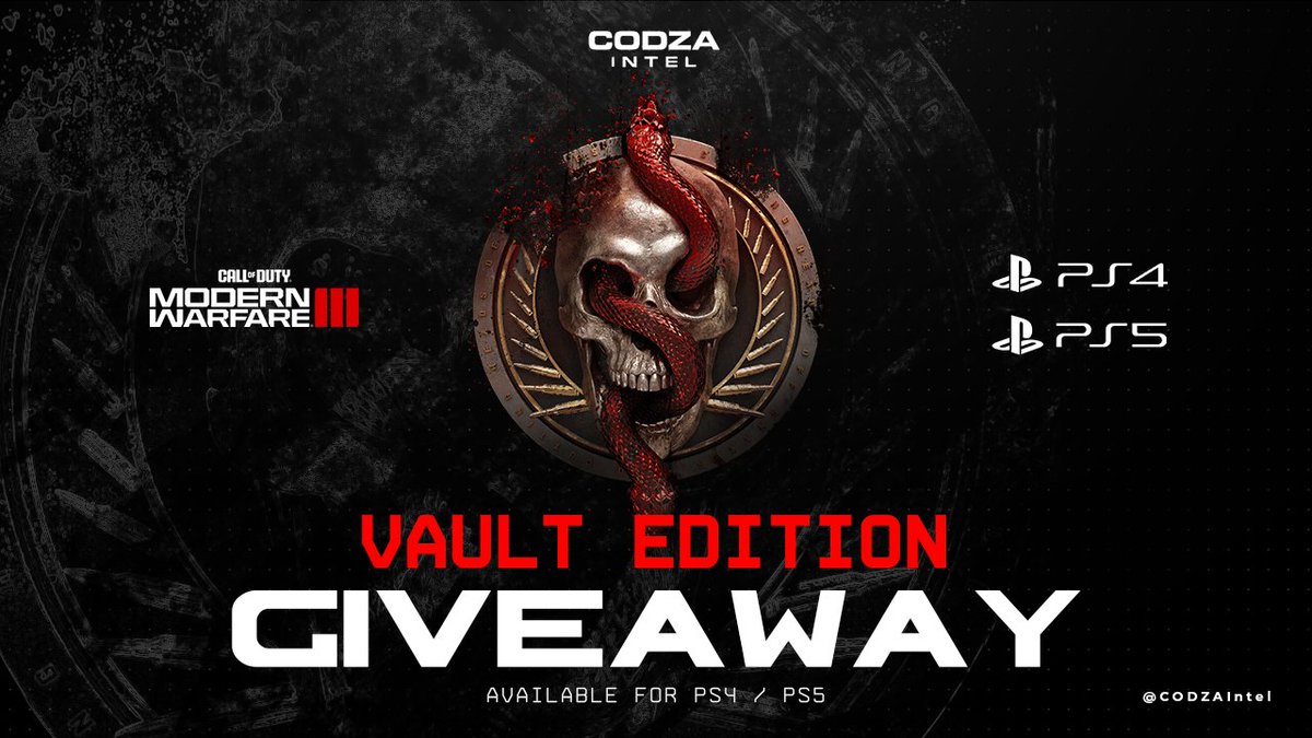 We're giving away a #MWIII Playstation Vault Edition courtesy of <a href="/EternalLeeHD/">Lee Hunt</a>!

To enter 👇

- Follow <a href="/CODZAIntel/">CODZA Intel</a> 
- Like and retweet this post.
- Comment your favourite #MWIII map with #CODZAGrind
 
Winner announced at 20:00 SAST tomorrow ⏳