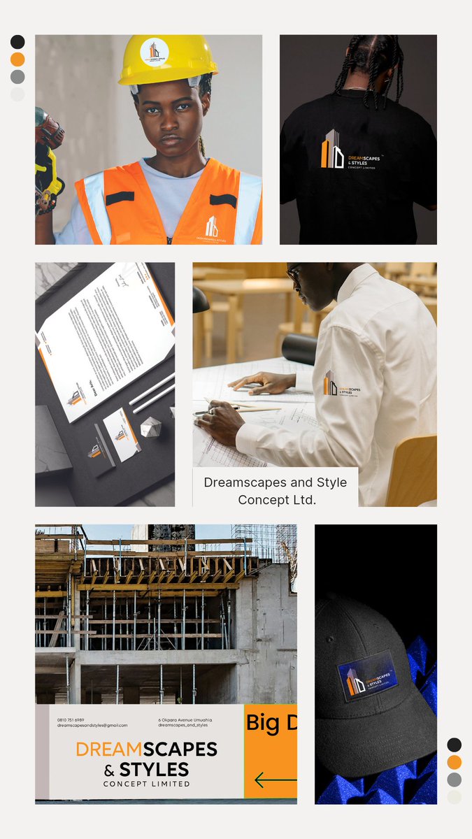 Open for full view...
Brand identity design for Dreamscape and style ltd. 
Industry: Architecture and Construction 

For creative designs, Web/App dev. Branding, product design, my dm is open for business ✅👍
Kindly retweet 🙏