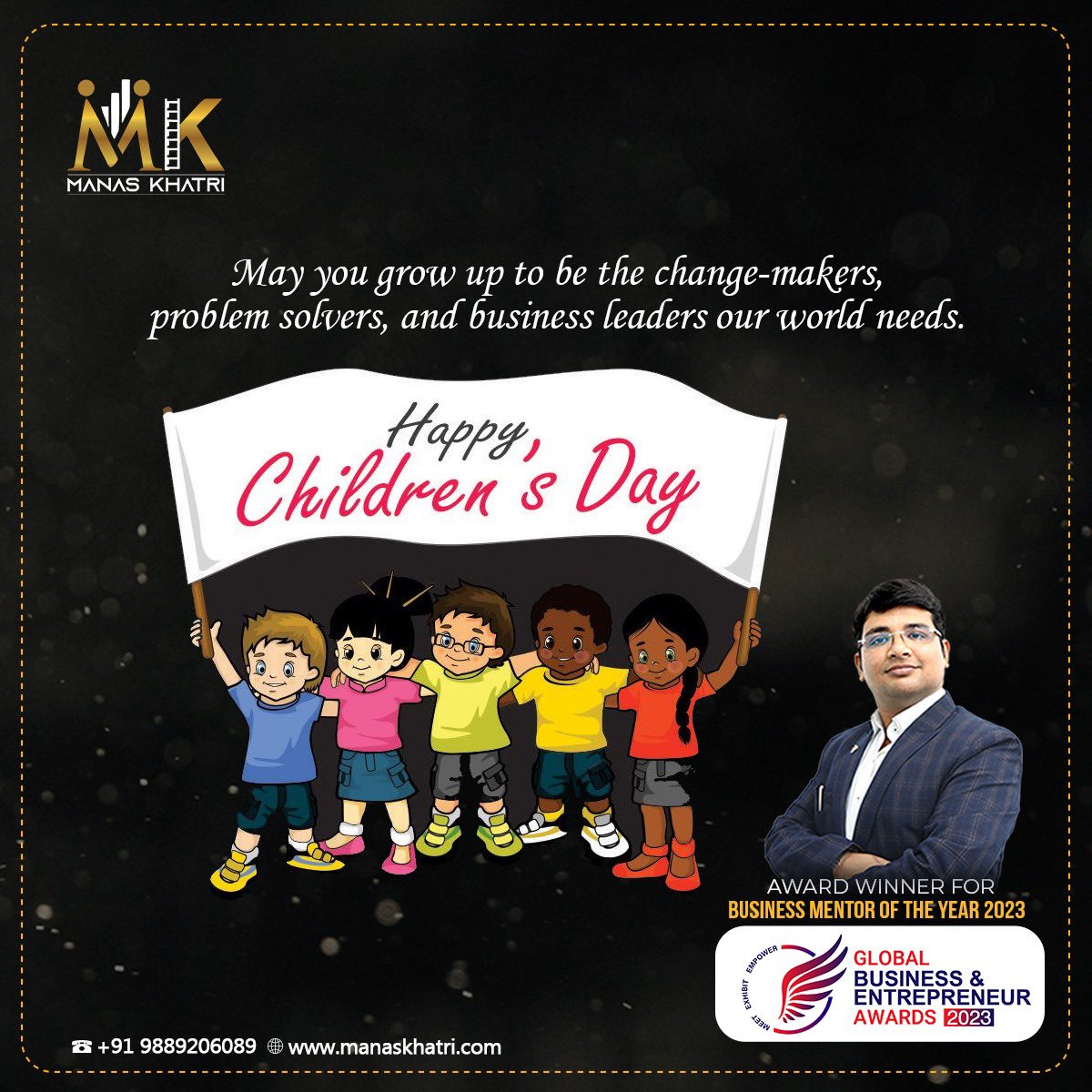 MKhatriOfficial's tweet photo. Wishing all the young dreamers a day filled with imagination and endless possibilities.
.
Happy Children’s Day!
.
#DrManas #DrManasKhatri #ManasKhatri #businessconsultant #childrensday #childrenday #happychildrensday #childhood https://t.co/GLVSYtv1uz