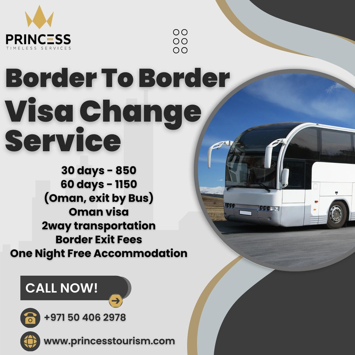 Border to Border Visa Change Service
#princesstourism #b2b #bordertoborder #uaevisachange #exitbybus