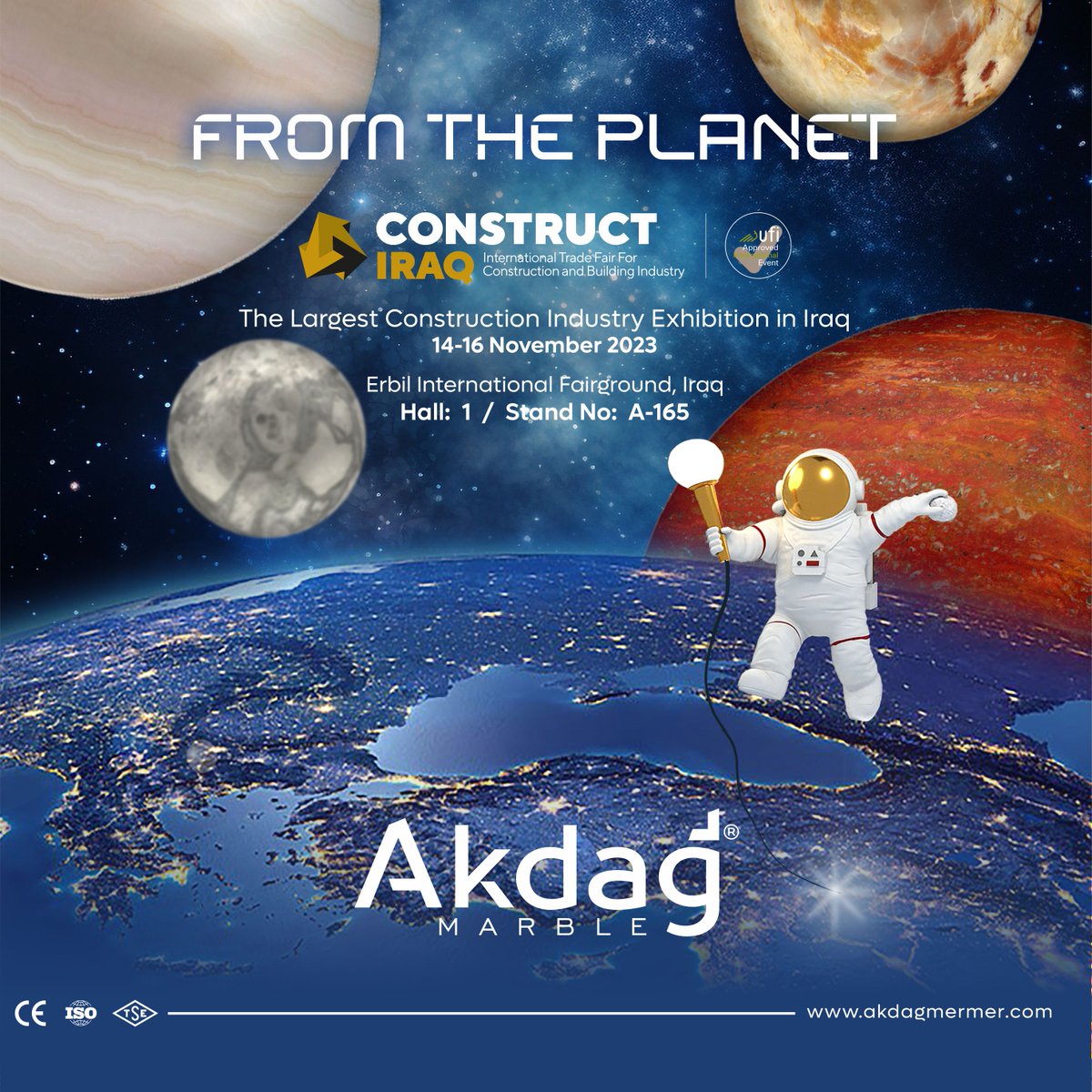 akdagmarble's tweet photo. FROM THE PLANET
Construct Iraq Launches Today!
The Largest Construction Industry Exhibition in Iraq
14-16 Nov 2023 Hall: 1 Stand: A-165
Erbil International Fairground
#constructiraq #constructingtogether #fair #akdag #marble #onyx #vein #cross #cut #interiordesign https://t.co/sD4ZnqnBtR