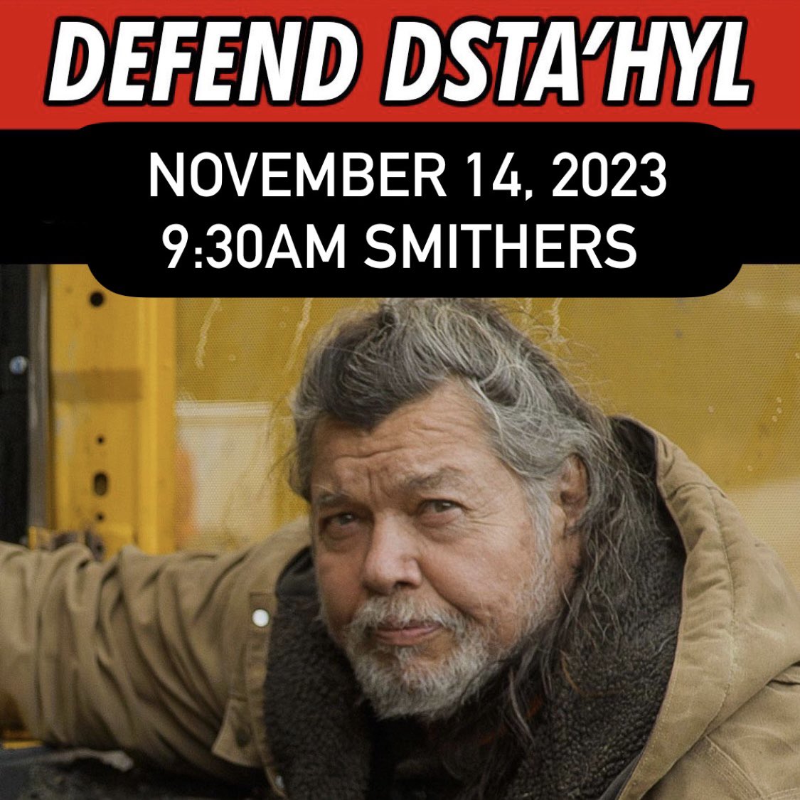 Tomorrow at 9:30am pst Dinï ze’ Dsta’hyl will start his second week of trial in the colonial courts. He is being criminalized for upholding Wet’suwet’en ‘anuk niwh ‘iten (law). #WetsuwetenLandWetsuwetenLaw