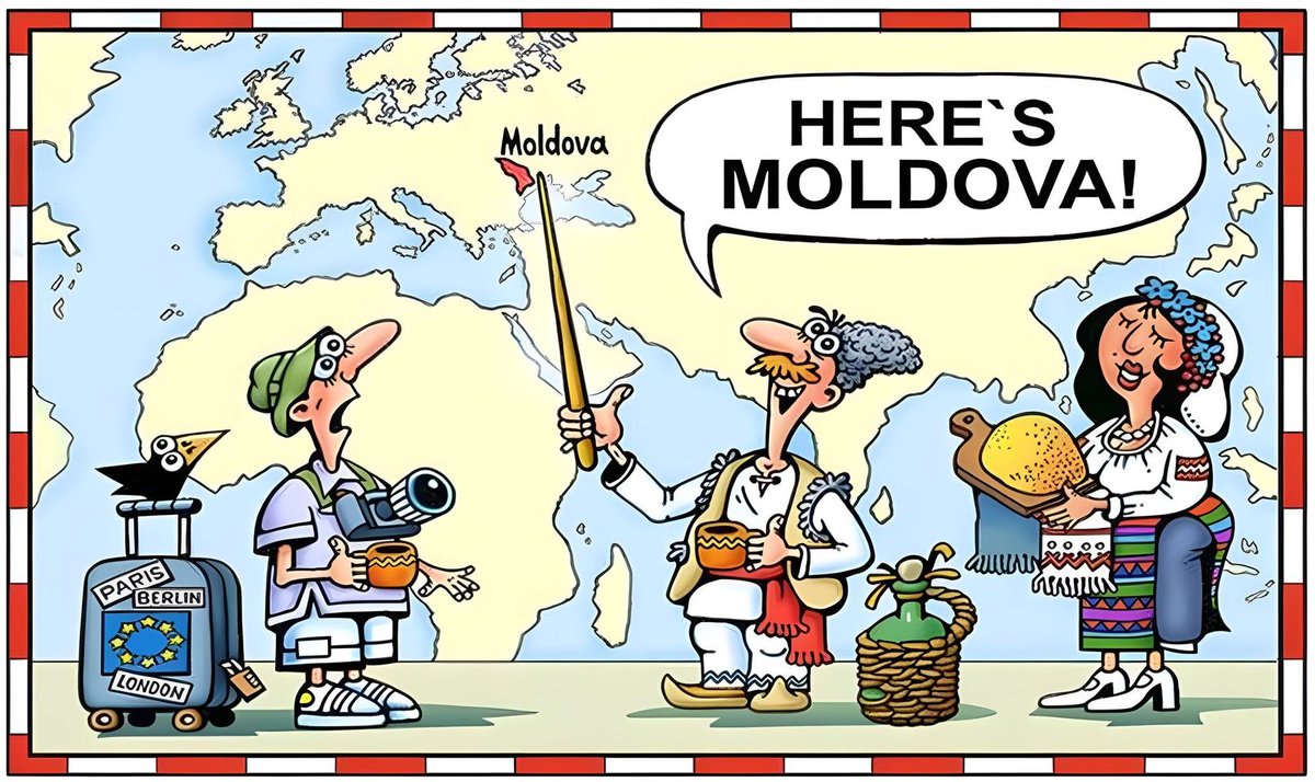 Where is #Moldova? Here is Moldova! For Day 19 5-minute map #30DayMapChallenge I replicated a cartoon explaining where is my home Moldova--a small country with a big heart 💖  #rstat