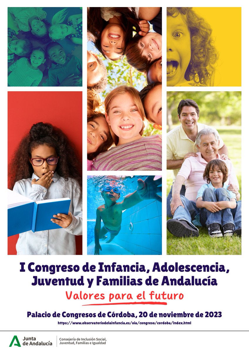 Observatorio Infancia y Adolescencia Andalucía (@cdoia) on Twitter photo 📌 ¡Aún no te has inscrito al I Congreso de Infancia, Adolescencia, Juventud y Familias de Andalucía "Valores para el futuro"! #ValoresFuturoAND
📅20 nov.
📍Palacio Congresos #Córdoba
📝INSCRÍBETE EN: observatoriodelainfancia.es/oia/congreso/c…
¡Te esperamos! 🤗
<a href="/Pacomorahu/">Paco Mora</a> <a href="/IgualdadAND/">Inclusión Social, Juventud, Familias e Igualdad</a> <a href="/loleslopez/">Loles López</a> 📌 ¡Aún no te has inscrito al I Congreso de Infancia, Adolescencia, Juventud y Familias de Andalucía "Valores para el futuro"! #ValoresFuturoAND
📅20 nov.
📍Palacio Congresos #Córdoba
📝INSCRÍBETE EN: observatoriodelainfancia.es/oia/congreso/c…
¡Te esperamos! 🤗
<a href="/Pacomorahu/">Paco Mora</a> <a href="/IgualdadAND/">Inclusión Social, Juventud, Familias e Igualdad</a> <a href="/loleslopez/">Loles López</a>