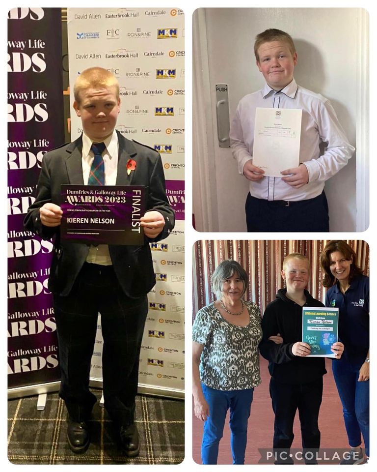 DgcLearning's tweet photo. 🥳We are thrilled to see Kieren Nelson from Summerhill Community Centre nominated as a finalist for Community Champion of the Year at Dumfries &amp; Galloway Life Awards.
🤩Kieren completed his SQA Volunteer skills with our service 📷!
#volunteergoals
#toplearner https://t.co/PbfvFzIUSe