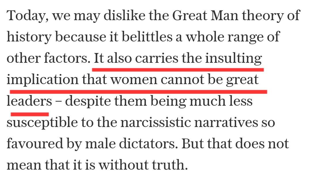 The Great Man Reality

Leaving aside the needless "alpha males" provocation, I was prepared to give this article a chance, yet upon emerging at the end of it, was merely reminded of how off-putting the world of academia is increasingly becoming, in the field of history above all.