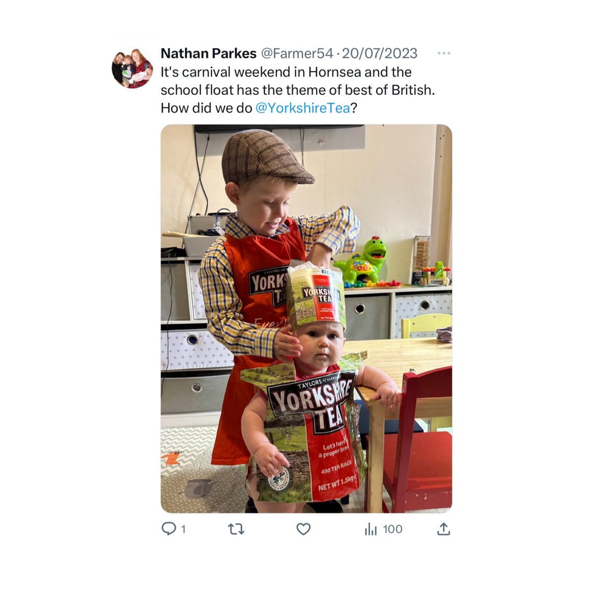 This is how we dress on weekends. Also on weekdays. 

(Thanks to Callum, Lowri and dad Nathan for the photo)