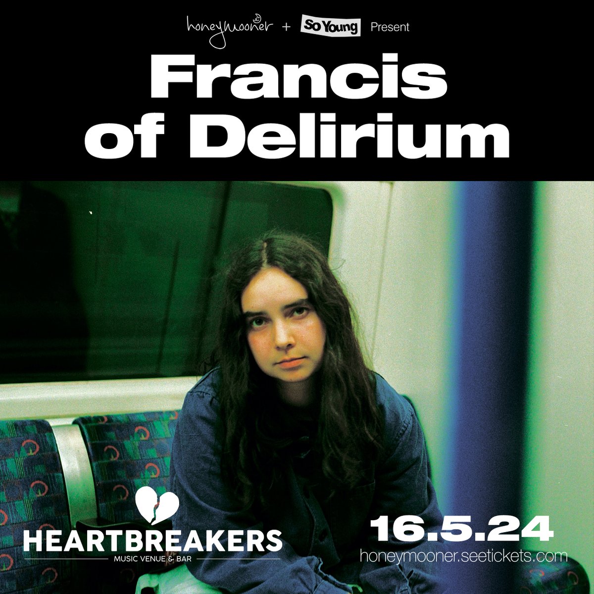 So Young Magazine (@soyoungmagazine) on Twitter photo NEW SHOW!
Francis of Delirium (<a href="/frantowndeli/">Francis of Delirium</a>) plays <a href="/heartbsoton/">HEARTBREAKERS</a> in May! Tickets on sale 10am Friday.
🤝 <a href="/honeymooner_rec/">So Young Live</a> NEW SHOW!
Francis of Delirium (<a href="/frantowndeli/">Francis of Delirium</a>) plays <a href="/heartbsoton/">HEARTBREAKERS</a> in May! Tickets on sale 10am Friday.
🤝 <a href="/honeymooner_rec/">So Young Live</a>