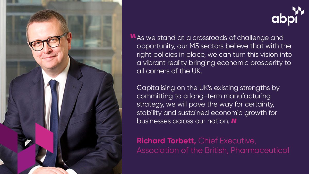 ABPI_UK's tweet photo. Harnessing advanced manufacturing will drive economic growth.
The #Manufacturing5 is calling on all political parties to unite around a long-term vision for UK manufacturing.
Read our new report: https://t.co/dQAaHOnr3Q https://t.co/3qrbYZesIj