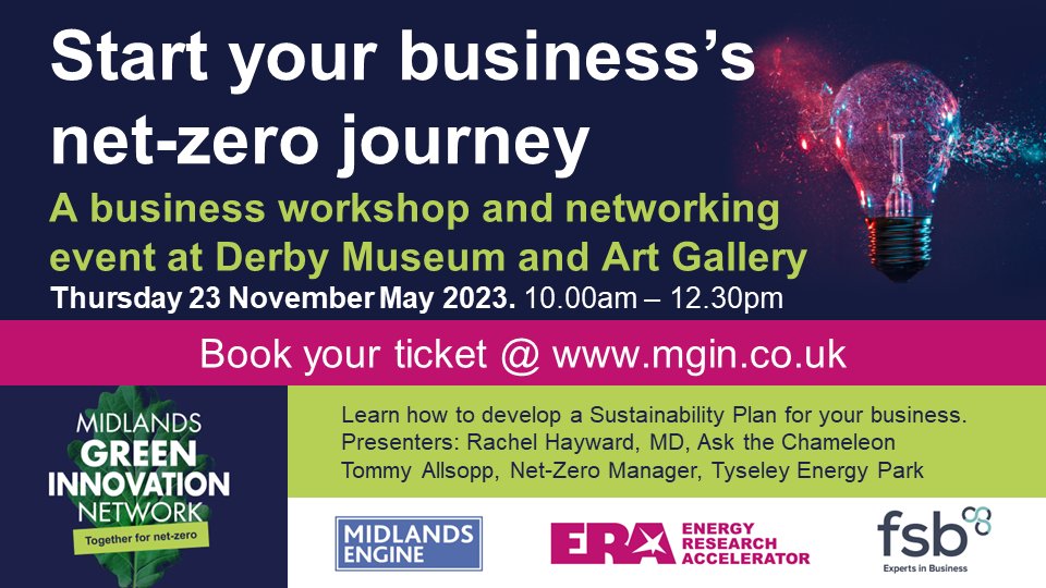 70% of people say they're more likely to buy from businesses with green credentials. On Thurs 23 Nov in Derby the Mids Green Innovation Network is running a FREE networking event on sustainability. Register now! t.ly/NetZeroJourney @innovationmids @FSBEastMids @FSBWestMids