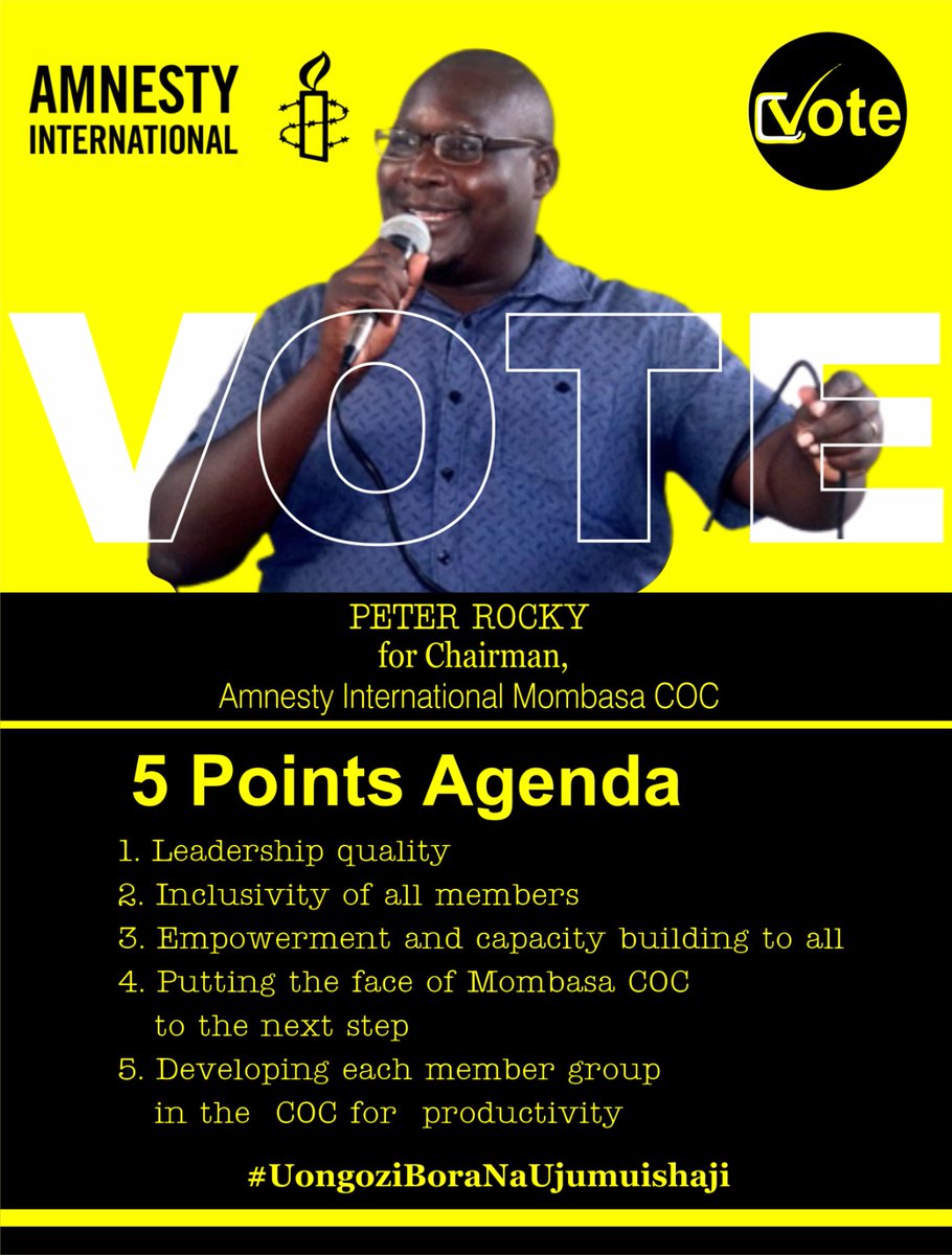 The journey of leadership have just started.
Congratulations Mombasa COC Amnesty international Kenya for electing me your chairperson for the next 1 year <a href="/AmnestyKenya/">Amnesty Kenya</a> @AmnestyEARO@amnestyken