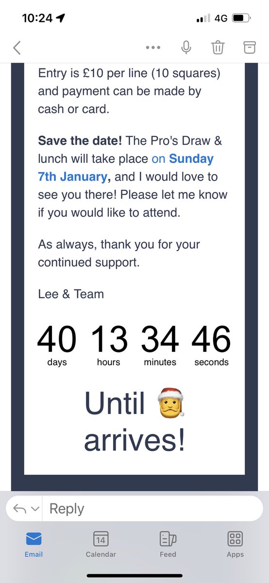 TGI_ChrisTaylor's tweet photo. Great use of @CampaignMonitor ‘s countdown clock @LBrotherhoodPGA - @TGI_Golf partners are you making use of this simple but effective feature ? #howmanysleeps #tgigolf EMS https://t.co/r8U5KRyHyh
