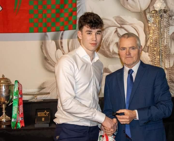 Congratulations to Davitts brilliant young goalkeeper Dylan O Brien who was presented with his Electric Ireland Connacht Final medal from Mayo GAA Chairman, Seamus Tuohy, in Castlebar at the weekend...