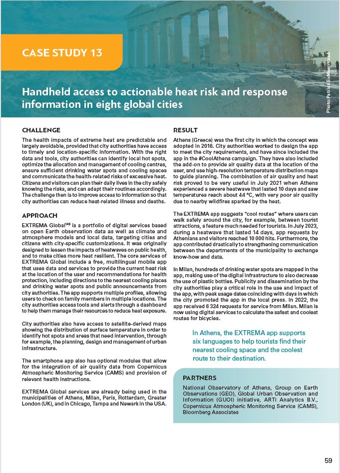 EXTREMA Global isn't just an app—it's a solution. 

It provides actionable heat risk data and empowers citizens and city authorities alike. Discover how it's revolutionizing the fight against extreme #heat. 
<a href="/WMO/">World Meteorological Organization</a> State of Climate Services report
<a href="/GEOSEC2025/">Group on Earth Observations</a> <a href="/BloombergAssoc/">Bloomberg Associates</a>