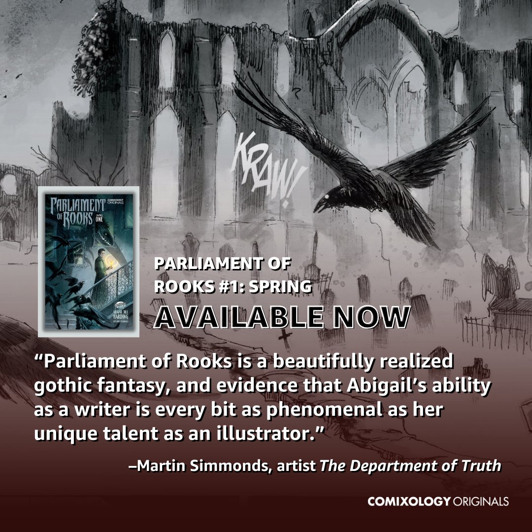 .@Martin_Simmonds 🙏 recommends you plunge into the dark, fantastical world of menacing forces in @AbzJHarding's Parliament of Rooks, out today.🐦‍⬛