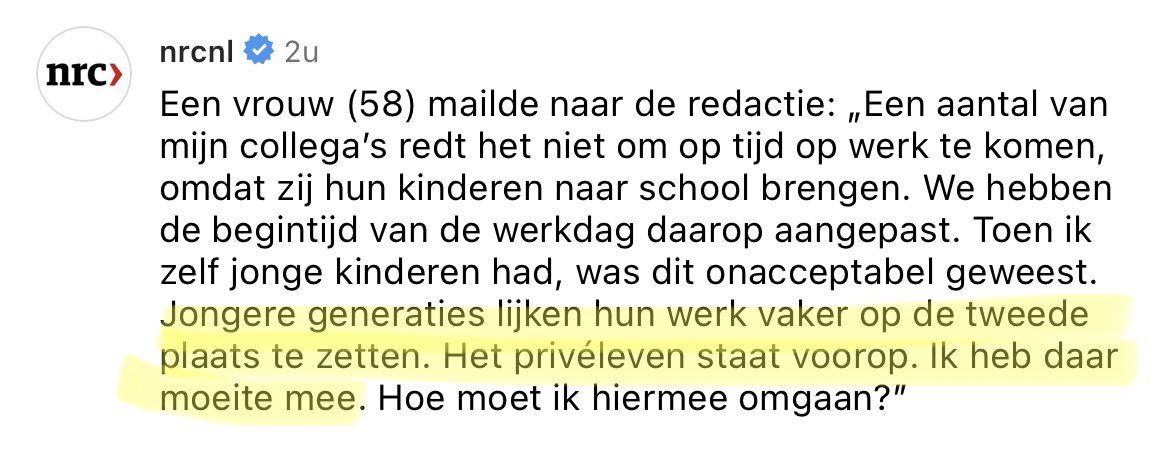 Zou er iemand ooit op z’n sterfbed hebben gelegen met de gedachte “goh, ik wou dat ik mijn gezin wat meer op de tweede plaats had gezet en mijn werk op nummer 1”