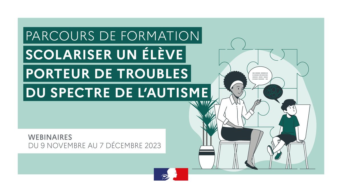 #PlanAutisme - Scolariser un élève porteur de troubles du spectre de l'#autisme
Retrouvez une série de webinaires proposé par <a href="/reseau_canope/">Réseau Canopé</a> Normandie, du 9 novembre au 7 décembre qui vise à favoriser l'inclusion scolaire des élèves porteurs de #TSA.
ℹ swll.to/rc-normandie-T…