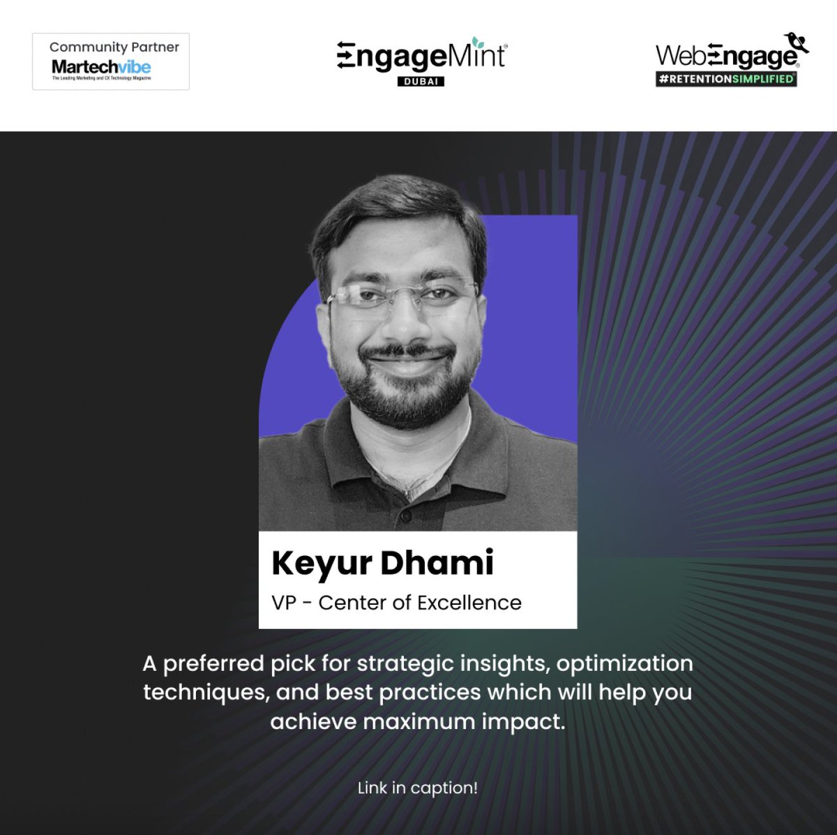 avlesh's tweet image. We are doing a new experiment at the upcoming edition of #EngageMint in Dubai - there will be an exclusive booth set up by @WebEngage at the venue, where we&apos;d be doing one on one consultations with you and your team. For FREE!

These consultations will offer..
1. Maturity index…