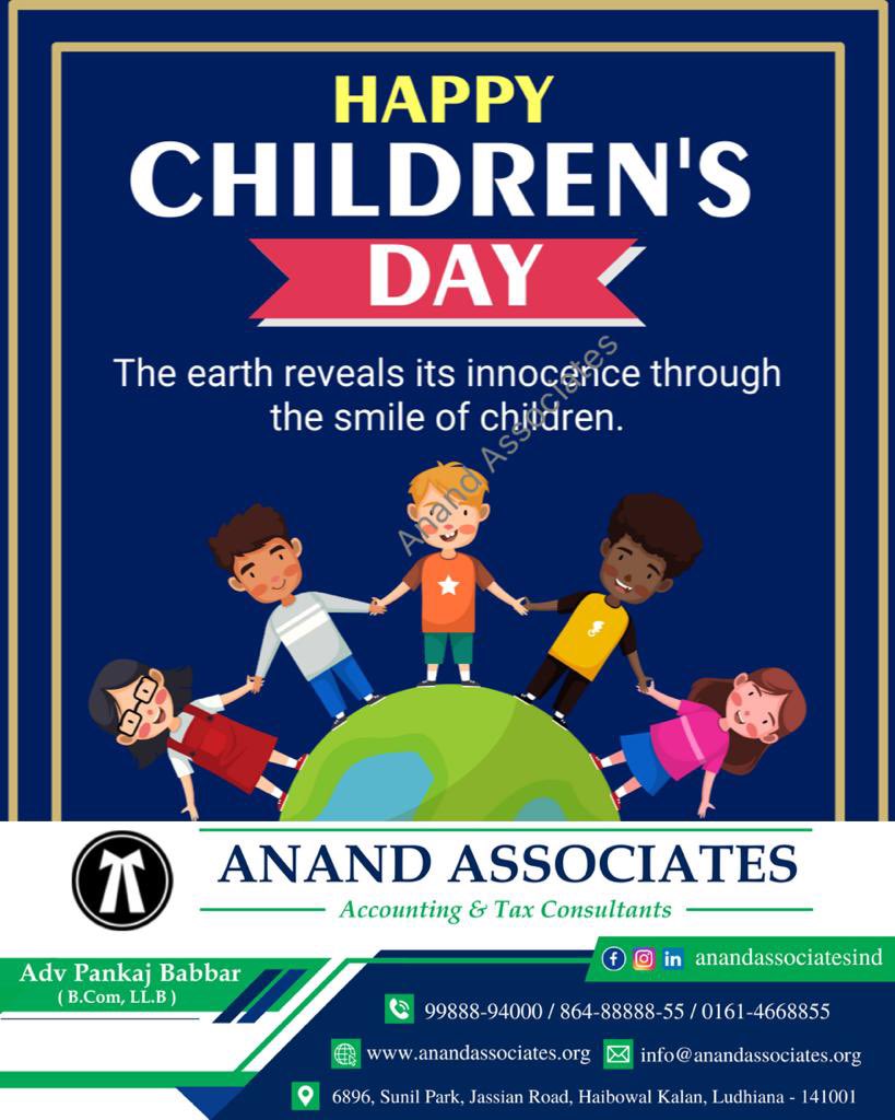 Childrens Day #HappyChildrensDay
#ChildhoodMemories
#ChildrensDay2023
#KidsDeserveIt
#CelebrateChildhood
#ChildrensRights
#InnocenceUnleashed
#LoveForKids
#JoyOfParenting
#ChildhoodJoys
#anandassociates
#ludhiana