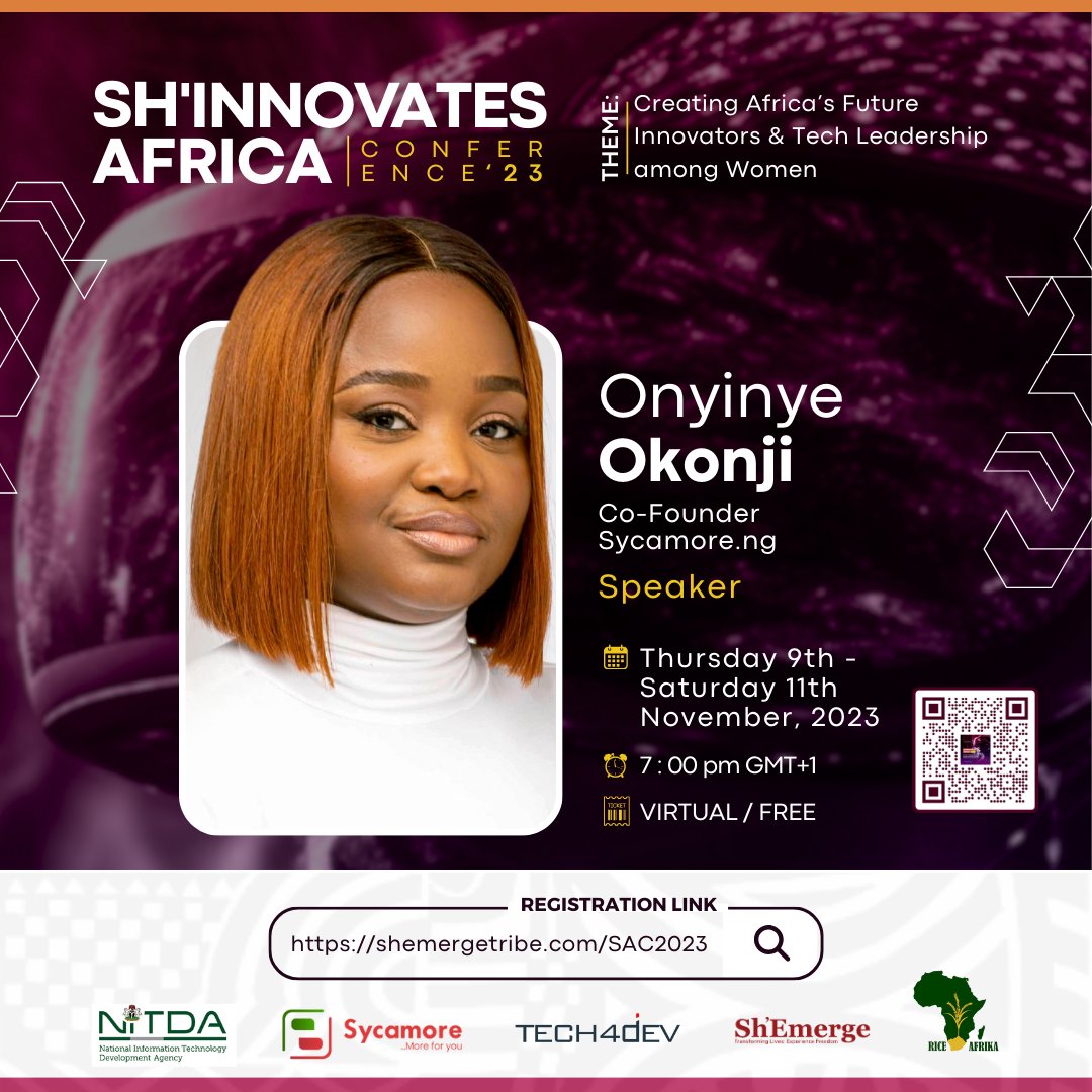 Sh_Emerge's tweet image. Our heartfelt gratitude goes to our very esteemed speaker @Onyinye Okonji for simplifying the idea of women transitioning to tech, making it as easily relatable as possible.

#ShEmerge #ShInnovatesAfrica2023 #FrancesAborigho #TechConference #InnovationRevolution #VirtualEvent