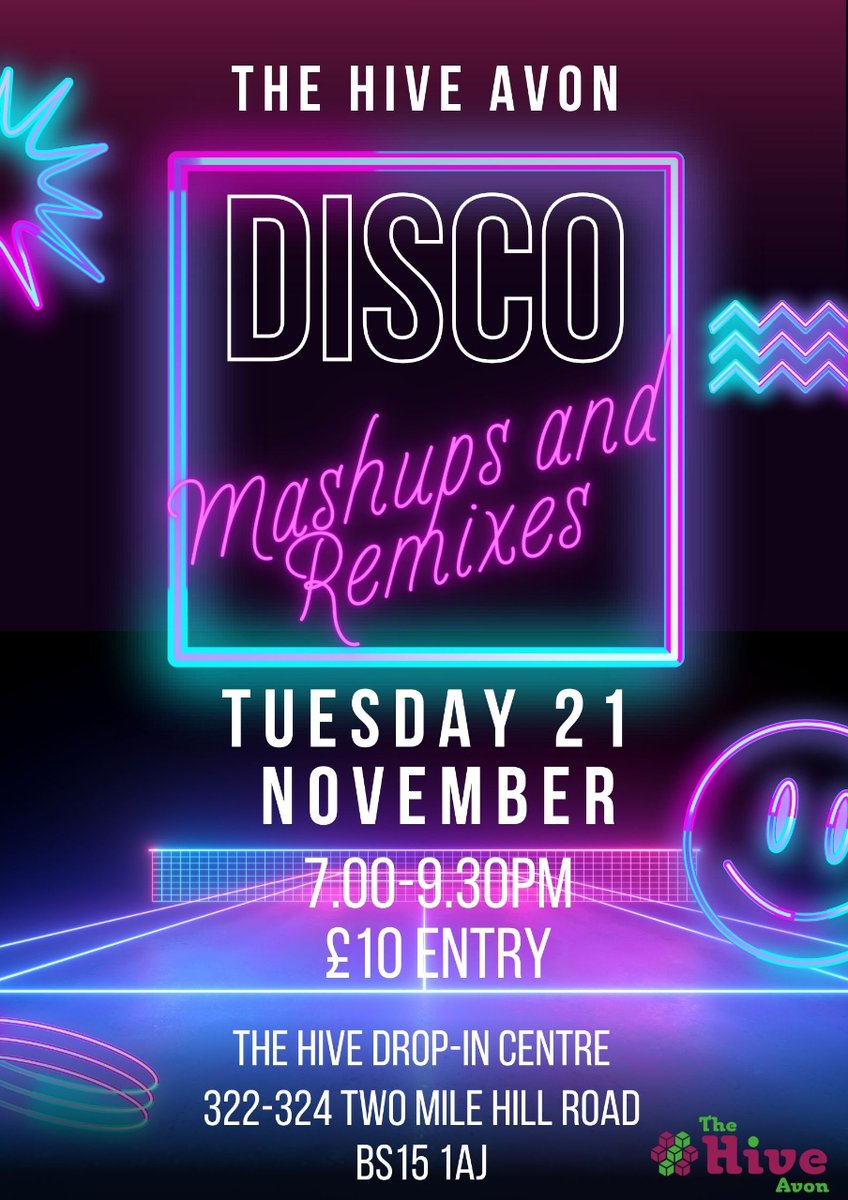 One week until our November disco!  Ready to dance to some cool mashups and remixes? 🎶