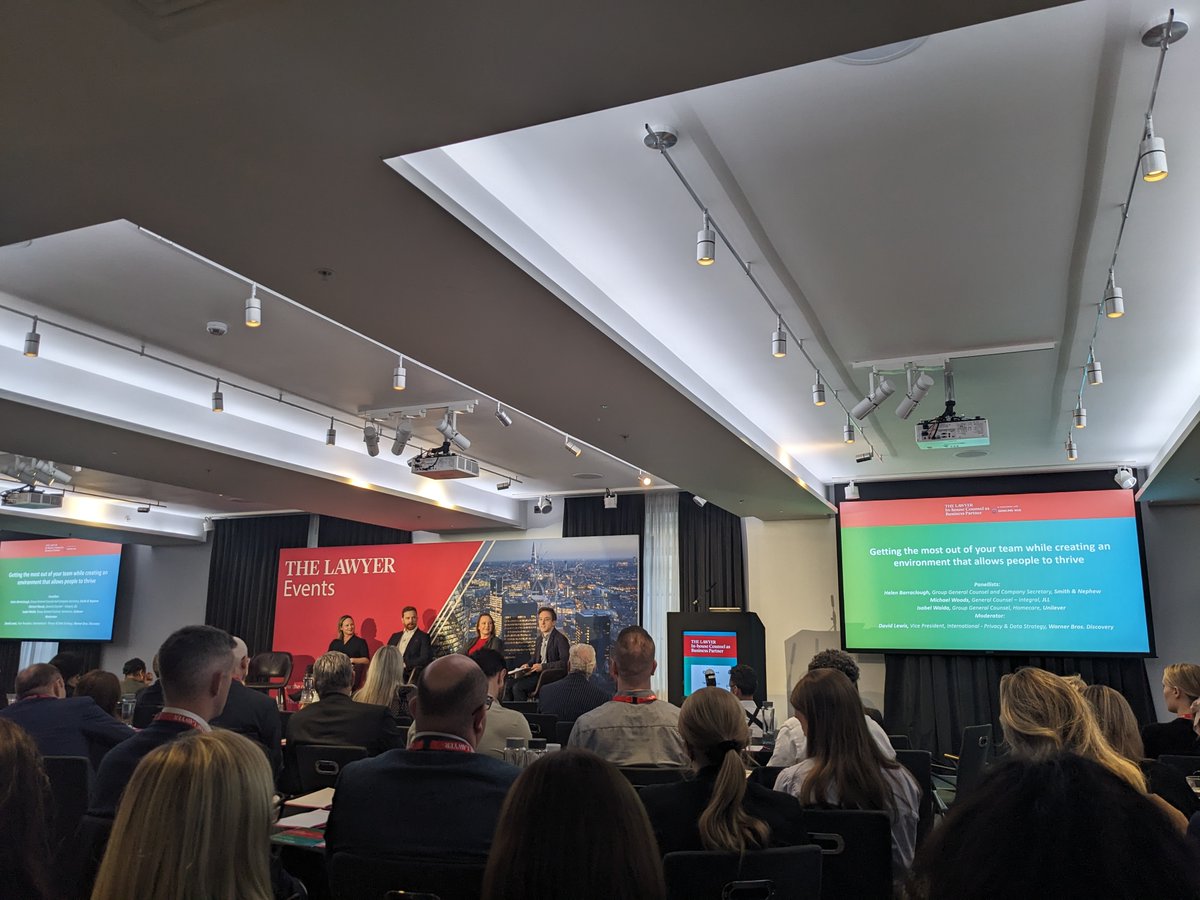 Our next panel discussion is 'Getting the most out of your team while creating an environment that allows people to thrive'. Featuring Helen Barraclough of Smith and Nephew, Michael Woods of <a href="/JLL/">JLL</a>, Isabel Waida of <a href="/Unilever/">Unilever</a> and moderated by David Lewis of @wbpictures. #IHBP23