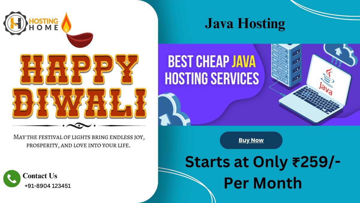 Hostinghome1's tweet image. Wishing you a Festival of Lights filled with joy, prosperity, and love! 
Utilize our Java Shared Hosting solution to unleash the potential of Java. 
visit us on hostinghome.in
#javasharedhosting
#javasharedwebhosting