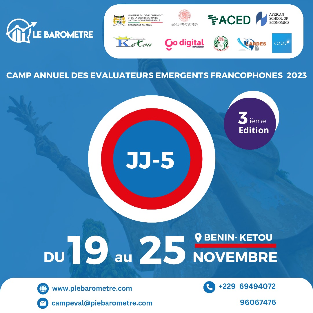Rejoignez-nous pour un Camp des Évaluateurs *innoubliable*!!!💃   
Plus que 5 jours , ne vous faites pas compter l’événement.

Pour s'inscrire 📷 forms.gle/oeaVtGvabUjvYK…             #barometre #lebarometre #ODD #Campevaluateur #evaluateur #Benin #formation
