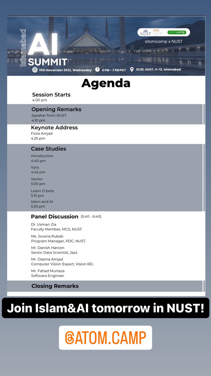 islamAndAi's tweet photo. Join us at @atomcamp AI summit! https://t.co/PugGrpbgIU