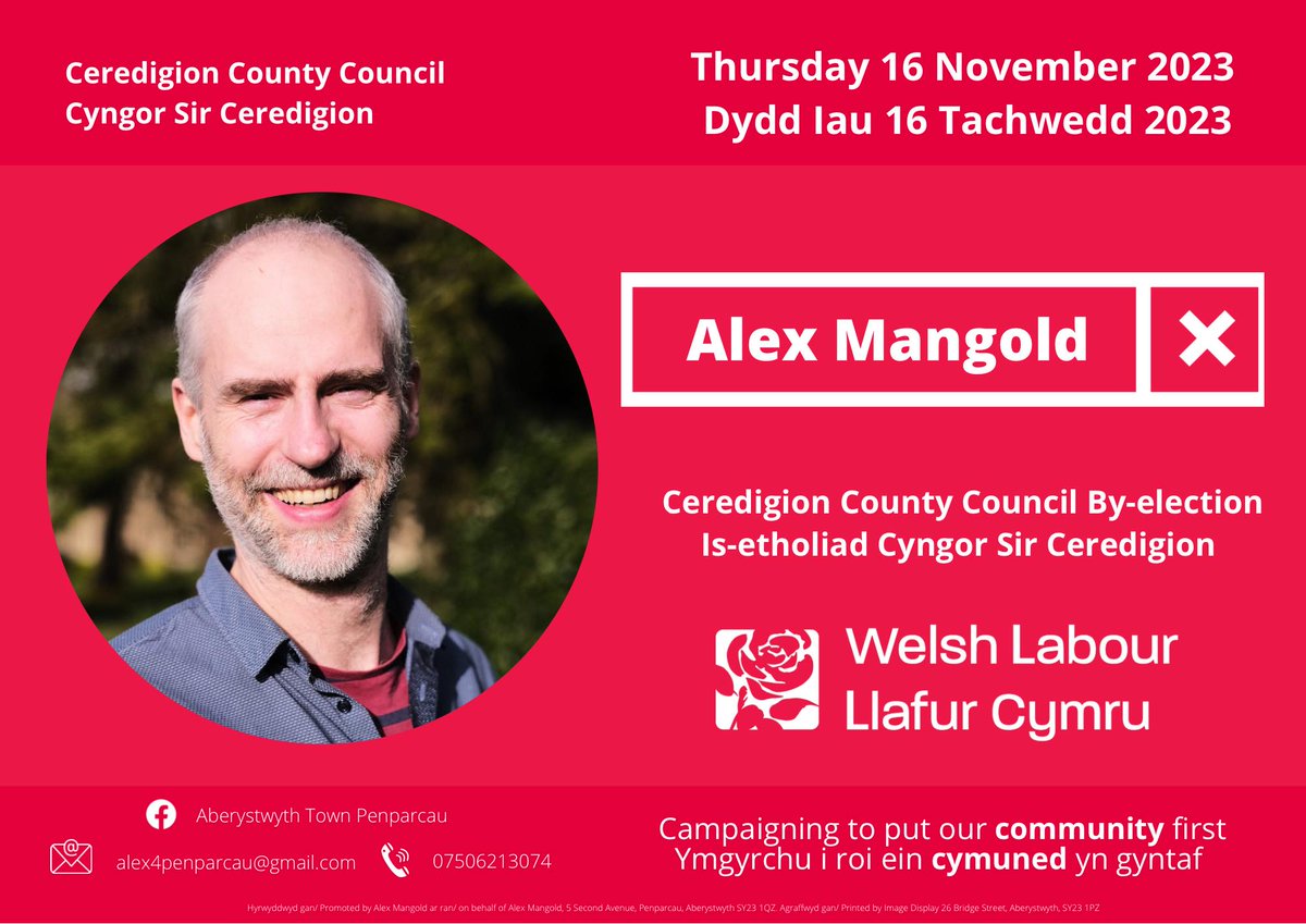CeredigionLab's tweet image. Vote for Alex Mangold this Thursday for much needed change in Penparcau by-election

#Penparcau #ByElection 🌹🏴󠁧󠁢󠁷󠁬󠁳󠁿

ceredigion-labour.org.uk/2023/11/02/pen…