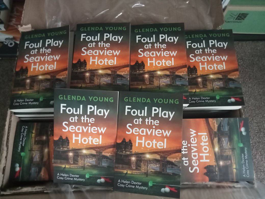 New Scarborough cosy crime novels - Foul Play at the Seaview Hotel - just arrived in advance of Book Launch on the Central Tramway Scarborough on Saturday 9 December from 12-2. All welcome! @CentralTramway #scarborough #cosycrime #crazygolf #booklaunch