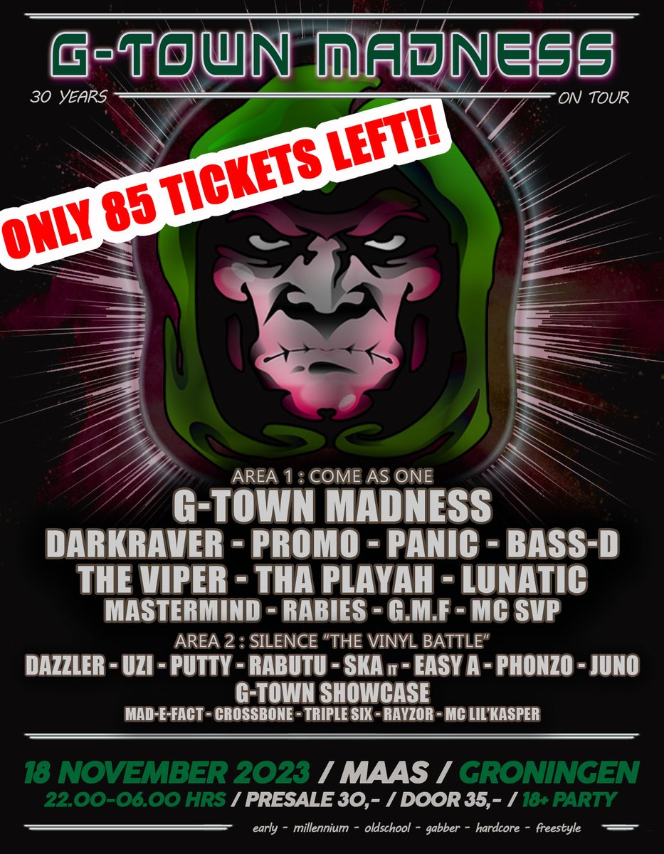 Only a few days left for our Party.....
<a href="/TheDarkraver/">Steve Sweet</a> <a href="/djtheviper/">The Viper</a> <a href="/DJPanicNL/">DJ Panic</a> <a href="/thaplayah/">Tha Playah</a> <a href="/DJ_BassD/">BASS-D</a> <a href="/DjLunaticdj/">Patrick de Rooij</a> <a href="/Dazzlerdj/">Michael Kramer</a> and many more...