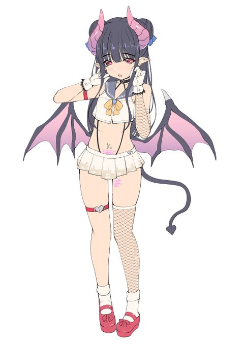 #いい衣装の日
昔、仕事で「これはロリBBAではないですねぇ」でボツになったキャラデザ

個人的に気に入ってる、ママサキュバス 