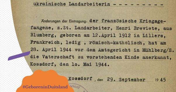 Een Franse krijgsgevangene in Duitsland erkent zijn pasgeboren zoon bij een Oekraïense moeder. Je verwacht het niet bij de Duitse geboorteakten van kinderen met minimaal 1 Nederlandse ouder.

Wat je nog meer kunt verwachten > buff.ly/3Fsw21O
#GeboreninDuitsland