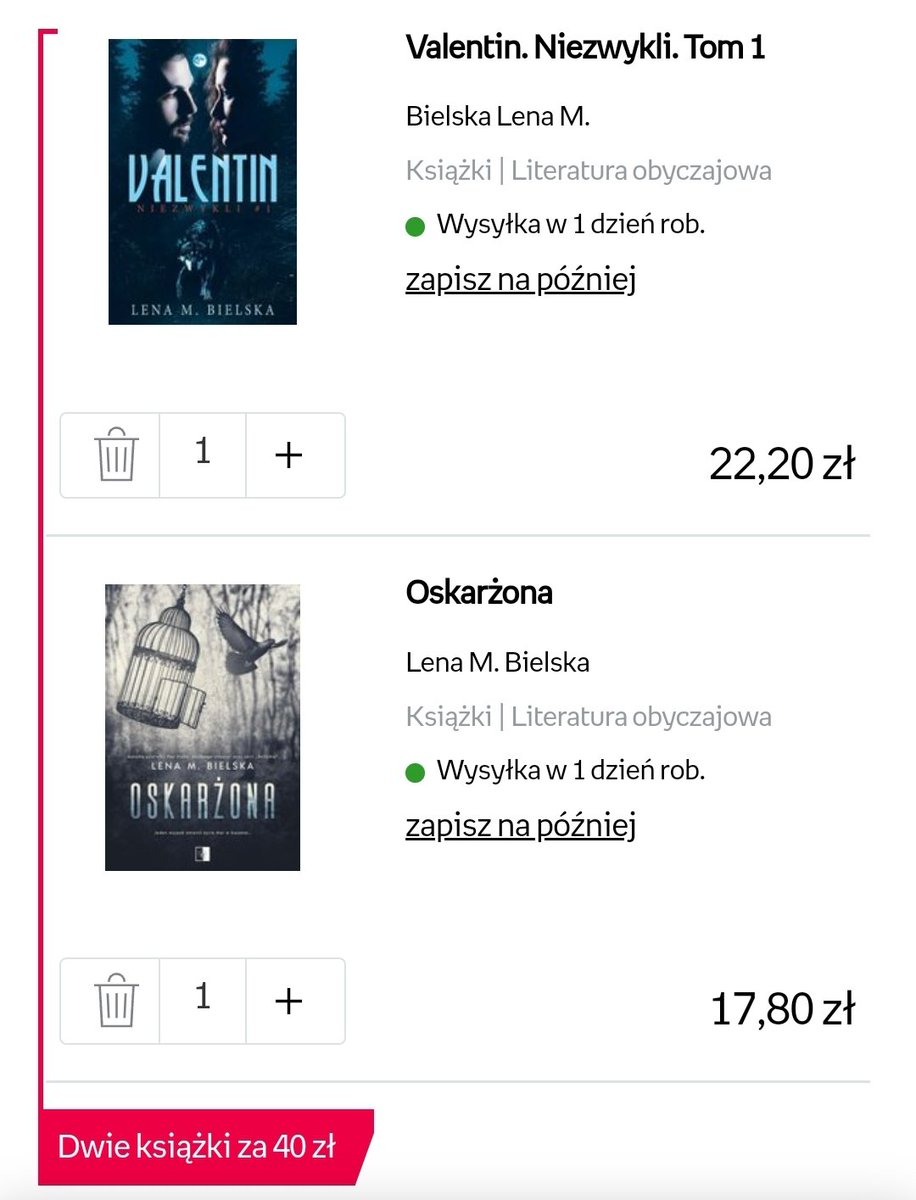 _z_promienistej's tweet photo. Dużą część książek @LenaMBielska objęta jest promką z okazji Black Weeks na stronie empiku

Kto ma braki, może się obłowić 😉

#pandrake #panwest #pancarter #oskarżonalmb #werejustfriends #valentinlmb https://t.co/esgMIIjzpd