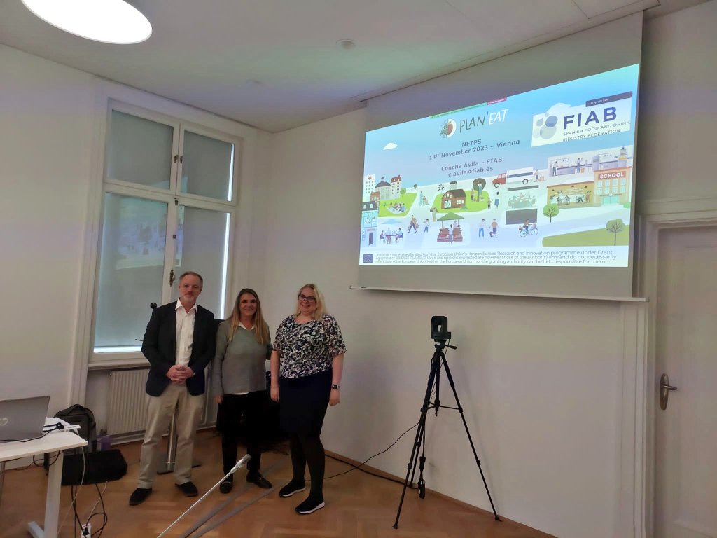 ConchaAvila's tweet photo. Today @esFIAB  in National #Foo4Life Technological Platforms #NFTPS meeting in #Vienna hosted by #LVAGmbH presenting @LIKEAPRO_eu @PlanEat_eu @NOVAFOODIES_23 #HorizonEurope projects #Sustainability #Nobelfoods #plantbased #innovation #research https://t.co/j7xEiBkizd