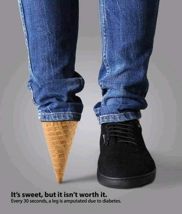 `
• كل ١٧ ثانية، يُشخّص شخص بأمريكا بالسّكري!
• كل يوم، يُعاني ٢٣٠ أمريكي من بتر قدمه، بسبب السّكري!
• حول العالم، كل ٣٠ ثانية يتم بتر قدم، بسبب السّكري!

المصدر: AJMC
#صوت_الطبيب 
#اليوم_العالمي_للسكري