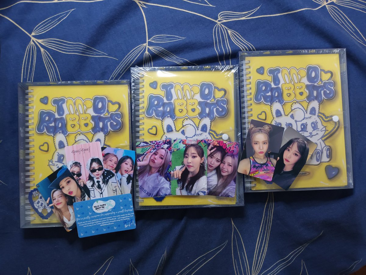 __orriewondx's tweet photo. my two rabbits haul from @bluefairyshopph !! thank u po for securing these items, sa moonsun freebies, and sa free random album po hehe 🥳💛💙

#BFSPHFeedbacks https://t.co/XObDhbhc4l