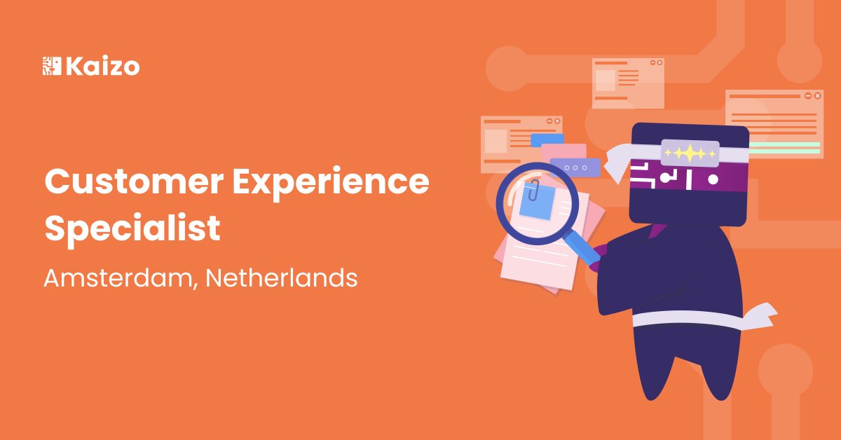 🔎We’re looking for a Customer Experience Specialist! 🔍

In your role as a Customer Experience Specialist, you excel at cultivating strong connections with our customers and seamlessly integrating Kaizo into their daily operations.

ow.ly/SWwF50Q7loq