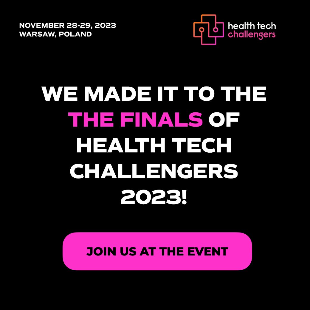 We're proud to be named one of the TOP 80 finalists at Health Tech Challengers!🤘 Catch us in action as we pitch live in Warsaw, Poland, on November 28-29, 2023. See you there! 🇵🇱 #HTF2023 #HTC2023 invt.io/1ixbcaypj9a