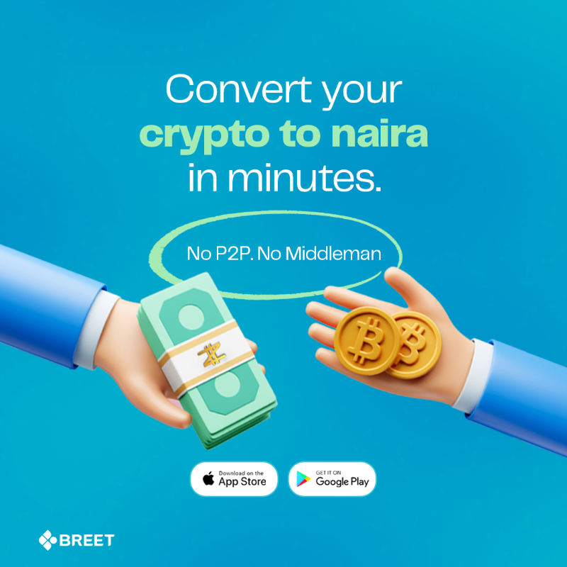 breetapp's tweet photo. 👉 Sell your crypto instantly without P2P or a middleman. Join over 200,000 other users who trust Breet. Download the app now.