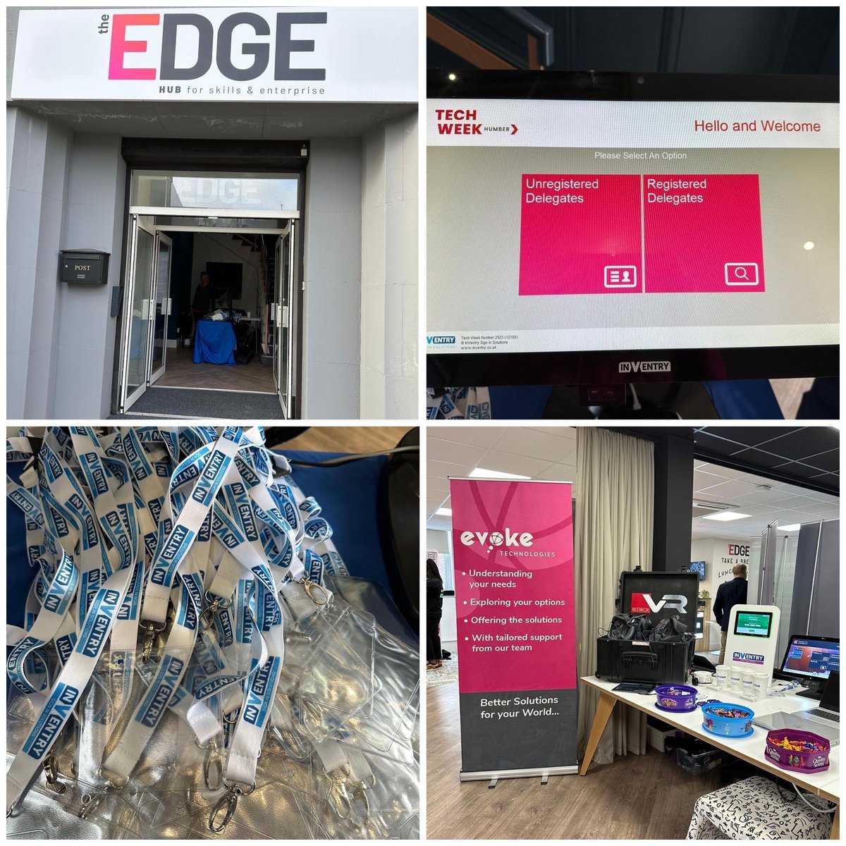 We're all set up at the @techweekhumber Tech Expo here at @edgehub_ in Hull! 😍 Make sure to come speak to the Evoke team at our stall if you have registered to attend the event, as we showcase some of our amazing technology! #TechWeekHumber #TechExpo #Evoke