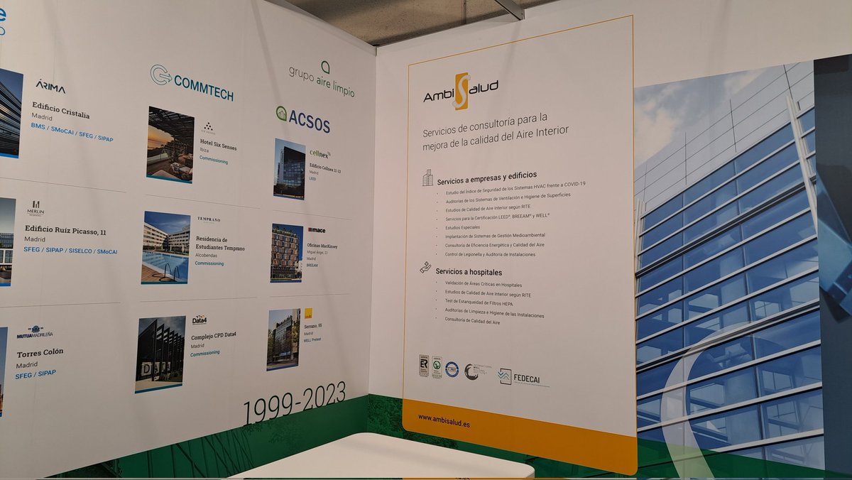 Grupo Aire Limpio. Inauguramos hoy la feria C&amp;R. Estamos en el pabellón 9 de Ifema. <a href="/AireLimpio2000/">Grupo Aire Limpio</a> @Ambisalud,  <a href="/Commtech_Spain/">Commtech_Spain</a>