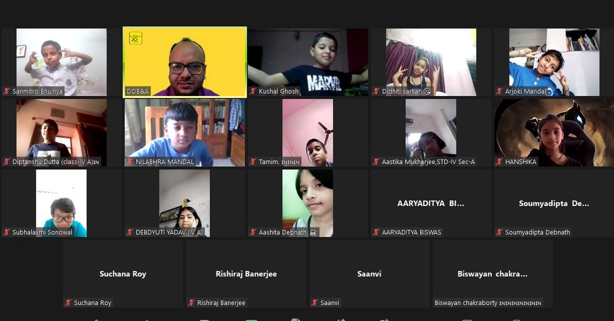 DOBnAssociates's tweet photo. Derek O'Brien and Associates conducting a GK &amp; Current Affairs session for the students of Classes 3 - 4 of Garden High School Kalyani on 11th November. #onlinelearning https://t.co/flt2nwMq9r