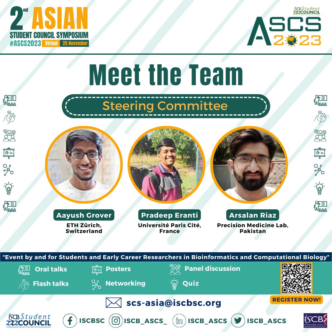 Curious to know the minds steering #ASCS2023 towards success? 🌟 

Say hello to our incredible Steering Committee 👋🏾

See you all on 25th November!🎉

#Meet_the_ASCS2023team #Bioinformatics #computationalbiology