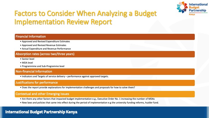 bajeti_hub's tweet image. Factors to consider when analyzing a Budget Implementation Review report. 

 #OpenBudgets  #Transparency