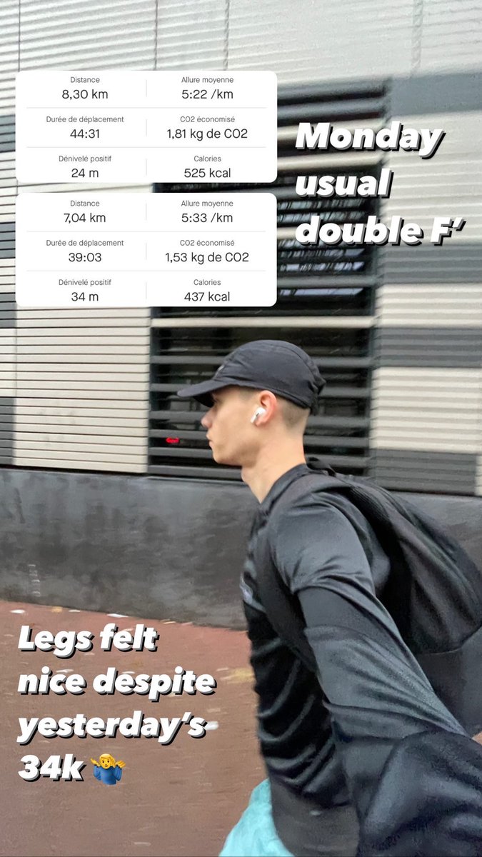 areyoudanny's tweet photo. Double footing du lundi qui passe bien malgré les bornes du dimanche 🤷‍♂️ https://t.co/mCPgr0b3Mc