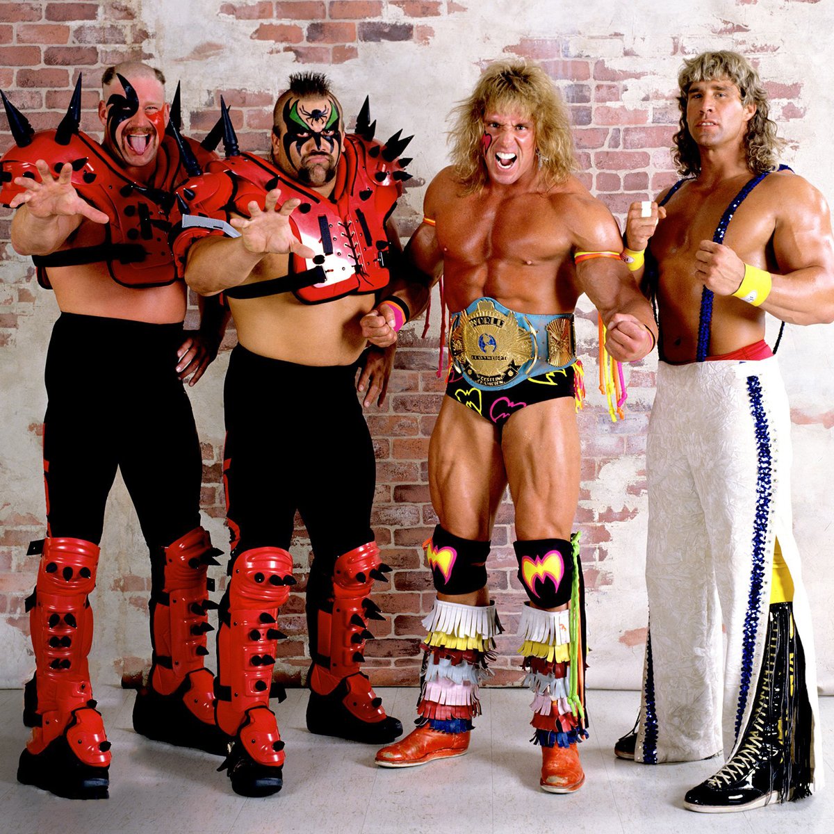 📸 Survivor Series team of the day! 1990: The Warriors - Ultimate Warrior with the Legion of Doom & Texas Tornado! #WWE #WWF #Wrestling #SurvivorSeries #RoadWarriors #LegionofDoom #TexasTornado #UltimateWarrior