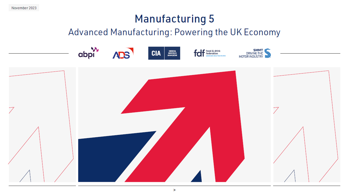 SMMT's tweet photo. Harnessing advanced manufacturing will drive economic growth. The #Manufacturing5 is calling on all political parties to unite around a long-term vision for UK manufacturing
Read more here
https://t.co/4hZrTOk1Db https://t.co/yT1C5d7yMI