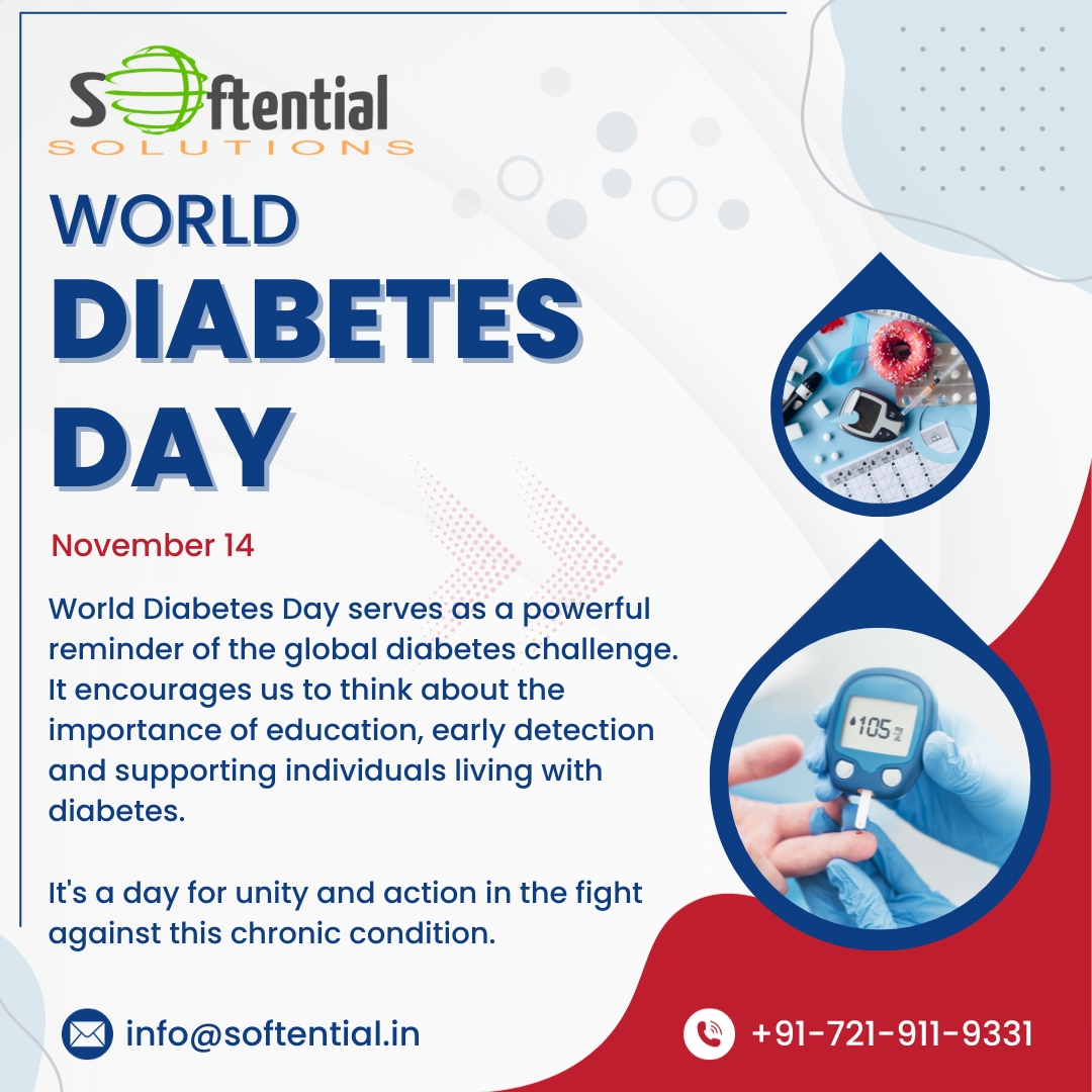 SoftentialSolut's tweet photo. On the World Diabetes Day let's shine a light on the importance of diabetes awareness and support. Together, we can empower those affected by diabetes and work towards a healthier world. 

#diabetesawareness #support #healthy #awareness #aligarh #softential https://t.co/olaUcdZDlj
